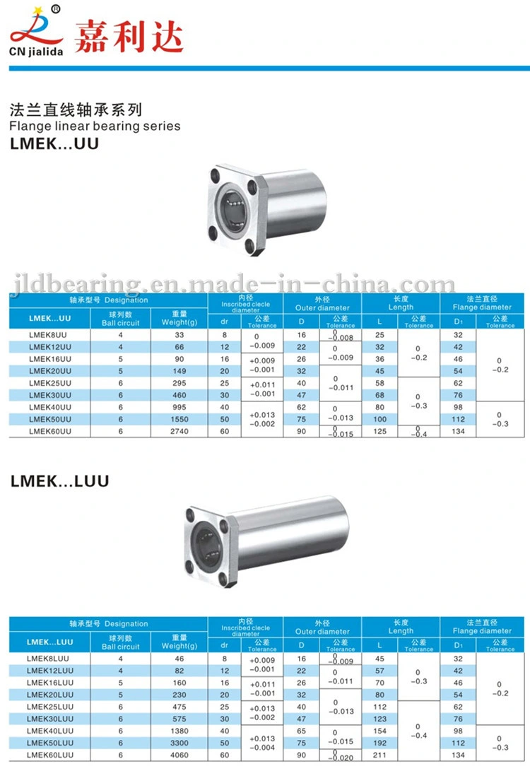 Good Quality and Price Linear Slide Bearing (LMEK...UU series 8-60mm)